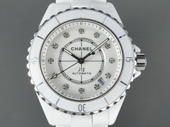 J12 Automatic White Ceramic Diamond Numerals White Dial