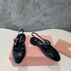 SMALL SQUARE HEAD MARY JANE SANDAL BLACK CALFSKIN