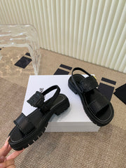 ROMAN SANDAL IN BLACK CALFSKIN