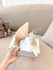 MY DD SLINGBACK PUMP 85MM IN WHITE CALFSKIN