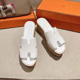 HM 25S HIGH WEDGE SANDALS IN WHITE LAMBSKIN STYLE 34