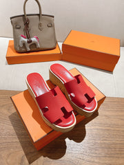 HM 25S HIGH WEDGE SANDALS IN RED LAMBSKIN STYLE 35