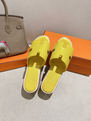 HM 25S HIGH WEDGE SANDALS IN YELLOW LAMBSKIN STYLE 26