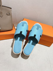 HM 25S HIGH WEDGE SANDALS IN SKY BLUE LAMBSKIN STYLE 8