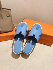 HM 25S HIGH WEDGE SANDALS IN BLUE LAMBSKIN STYLE 3