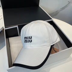 MM BASEBALL CAP IN WHITE AND BLACK FABRIC STYLE 1