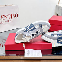 VALENTINO 25S GARAVANI VL7N SNEAKERS IN GREY MIX DARK BLUE LAMBSKIN