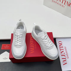 VALENTINO 25S RUNBOOT SNEAKERS IN WHITE SUEDE AND LAMBSKIN