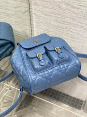 SMALL 20 CARO BACKPACK IN ROYAL BLUE MACROCANNAGE LAMBSKIN