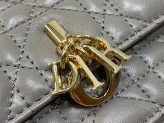 DIOR 25S DIOR TALK PHONE POUCH 21 IN DIRTY LILAC CANNAGE LAMBSKIN GOLD HARDWRE