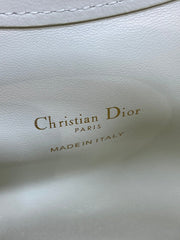 DIOR 25S JOLIE TOP HANDLE MINI BAG 18 IN WHITE CALFSKIN GOLD HARDWARE