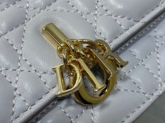 DIOR 25S DIOR TALK PHONE POUCH 21 IN PALE LILAC CALFSKIN GOLD HARDWRE