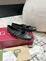 MARY JANE FLAT IN BLACK CALFSKIN