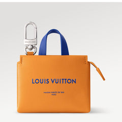 LV 25S MINI SHOPPER BAG CHARM IN BURNT ORANGE CALFSKIN