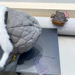 TRAPPER HAT IN GRAY COTTON 411229