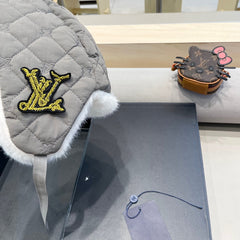 TRAPPER HAT IN GRAY COTTON 411229