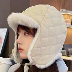 TRAPPER HAT IN BEIGE COTTON 411230