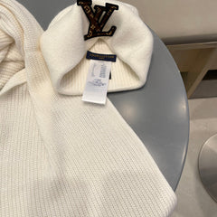 SET CLASSIC SCARF AND HAT IN WHITE WOOL 414786