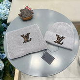 SET CLASSIC SCARF AND HAT IN GRAY WOOL 414787