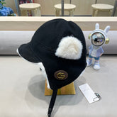 TRAPPER HAT IN BLACK SUEDE AND FLEECE 417777