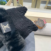 KNITTED BEANIE HAT IN BLACK WOOL WITH JAPANESE CAT EARS 421256