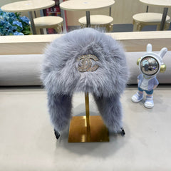 TRAPPER HAT IN SHARK GRAY SUEDE AND LAMB FUR 429973