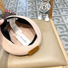 AUSTRALIAN BERET HAT IN LINEN BEIGE WOOL FELT 431715