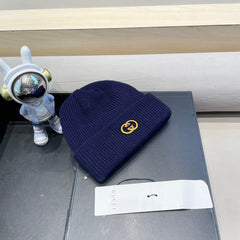 BEANIE HAT IN NAVY BLUE WOOL 433462