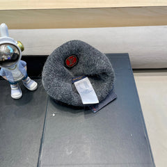 BEANIE HAT IN GRAY WOOL AND RABBIT FUR 433477