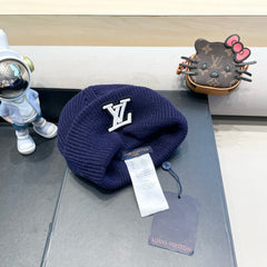 BEANIE HAT IN NAVY BLUE WOOL 435030