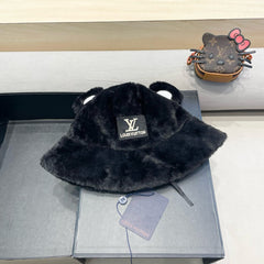 BUCKET HAT IN BLACK WOOL AND LAMB FUR 434939