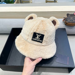 BUCKET HAT IN BEIGE WOOL AND LAMB FUR 434942