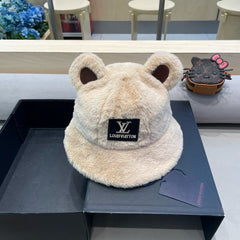 BUCKET HAT IN BEIGE WOOL AND LAMB FUR 434942