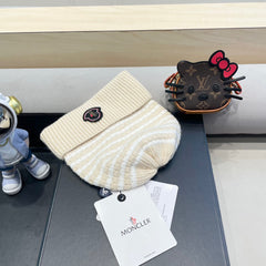 BEANIE HAT IN STELL BISQUE BEIGE MIX WHITE CASHMERE 436731