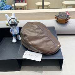 BAKER BOY HAT IN WALNUT BROWN LEATHER 436765