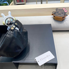 BAKER BOY HAT IN BLACK LEATHER 436766