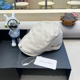 BAKER BOY HAT IN IVORY BEIGE LEATHER 436768