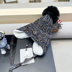 BEANIE HAT IN BLACK WOOL LINED WITH FLEECE 436773