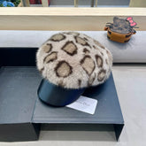 BAKER BOY HAT IN LIGHT BEIGE MINK FUR 438089