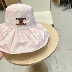 CELINE 25S BUCKET BOW HAT 733401 IN BABY PINK
