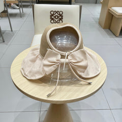 WIDE BRIM HALF HEAD HAT MODEL 650678 IN DARK BEIGE MESH FABRIC