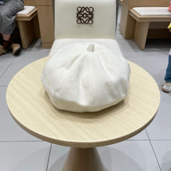BERET HAT IVORY WITH LOGO 672660