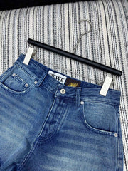 LOEWE FRAYED HEM DENIM SHORTS