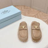 PRA SABOTS MULES LIGHT BROWN SUEDE