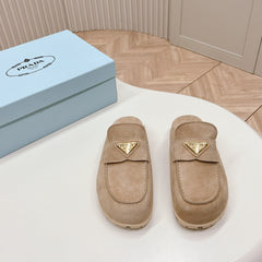 PRA SABOTS MULES LIGHT BROWN SUEDE