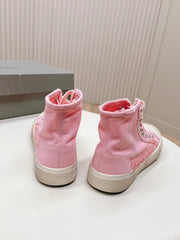 HIGH-TOP SNEAKERS GRAFFITI IN PINK CANVAS