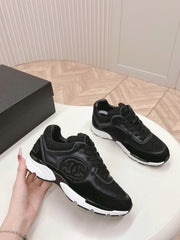 TRAINERS IN BLACK SUEDE AND CALFSKIN