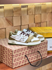 FENDI MATCH IN WHITE MIX OLIVE CALFSKIN