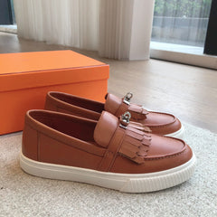 GAME SLIP-ON SNEAKER CARAMEL WITH TASSELS CALFSKIN