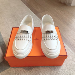 GAME SLIP-ON SNEAKER WHITE WITH TASSELS CALFSKIN